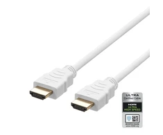 Ultra High Speed HDMI kabelis DELTACO ARC, QMS, 8K in 60Hz, 4K UHD in 120Hz, 1m, baltas / HU-10A-R