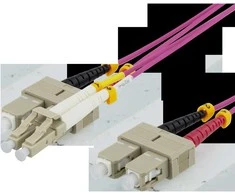 Optinis kabelis DELTACO 3m, LC-SC Duplex, 50/125, rožinis / LCSC-703