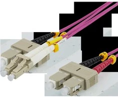 Optinis kabelis DELTACO 5m, LC-SC Duplex, 50/125, rožinis / LCSC-705