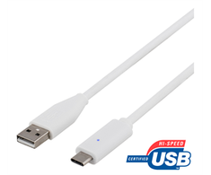 USB 2.0 kabelis, C tipas - A tipas, 0,5 m, baltas DELTACO / USBC-1008