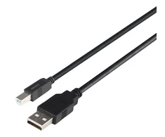 USB 2.0 kabelis DELTACO USB-A male - USB-B male, LSZH, 1m, juodas / USB-210S-LSZH