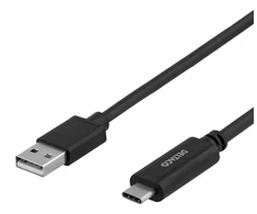 USB 2.0 kabelis DELTACO USB-A - USB-C male, LSZH, 2m, juodas / USBC-1006-LSZH