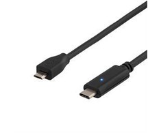 USB 2.0 kabelis, tipas CM - Micro BM, 0,5m, juodas DELTACO / USBC-1023