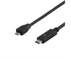 USB 2.0 kabelis, tipas CM - Micro BM, 0,5m, juodas DELTACO / USBC-1023