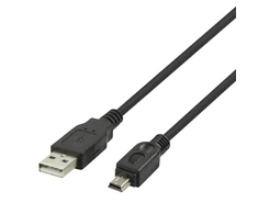 USB 2.0 mini B kabelis DELTACO tinka DSLR fotoaparatams, 1m, juodas / USB-24-K / 00140007