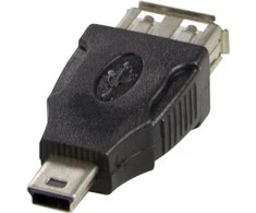 USB adapteris DELTACO tipas A ho - tipas Mini-B ha, juodas / USB-72
