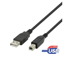 USB-B 2.0 kabelis DELTACO tinkamas spausdintuvams, 1m juodas / USB-210S-K / R00140001