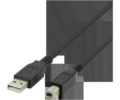 USB-B 2.0 kabelis DELTACO tinkamas spausdintuvams, 3m juodas / USB-230S-K / R00140006