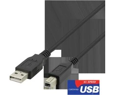 USB-B 2.0 kabelis DELTACO tinkamas spausdintuvams, 2m juodas / USB-218S-K / R00140005