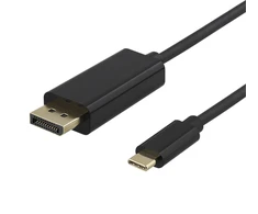 USB-C - DisplayPort cable DELTACO 4K UHD, auksinis plated, 0.5m, juodas / USBC-DP050-K / 00140011