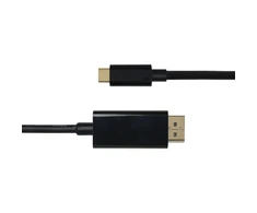 USB-C - DisplayPort cable DELTACO 4K UHD, auksinis plated, 0.5m, juodas / USBC-DP050-K / 00140011