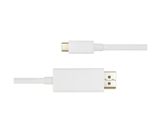 USB-C - DisplayPort kabelis DELTACO 4K UHD, paauksuotos jungtys, 2m, baltas / USBC-DP201-K / 00140016