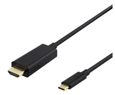 USB-C - HDMI kabelis DELTACO 2m, 4K@60Hz, juodas / USBC-HDMI-1020