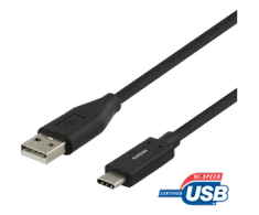 USB-C į USB-A kabelį, 2 m, 3A, USB 2.0, juoda DELTACO / USBC-1006M