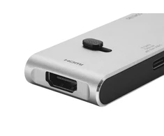 USB-C jungčių stotelė DELTACO USB-C į HDMI/DisplayPort/USB-A/USB-C/atminties kortelės skaitytuvas, 3840x2160, PD 100W, pilka / USBC-HDMI21