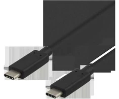 USB-C kabelis DELTACO 0.25m, USB 3.1 Gen 2, 10 Gbps, 60W, juodas / USBC-1120
