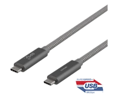 USB-C laidas DELTACO „SuperSpeed“ , 1 m, pintas, USB 3.1 Gen 2, 10 Gbps, 100W / USBC-1412M