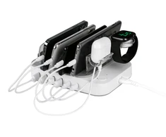 USB įkrovimo stotelė DELTACO 4x USB-A, 2x USB-C, 50 W, balta / DPS-0203