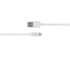 USB kabelis DELTACO su Lightning jungtimi, MFI sertifikuotas, 2.4A, 3 m, baltas / IPLH-403
