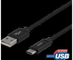 USB-A į USB-C laidas, 2 m, USB 2.0, pintas, juodas DELTACO / USBC-1134M
