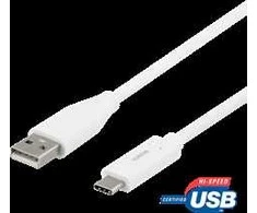 USB-C į USB-A kabelį, 2 m, 3A, USB 2.0, baltas DELTACO / USBC-1011M
