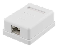 Uždengtas išorinis sieninis lizdas, 1xRJ45, Cat6A DELTACO baltas / VR-220