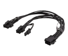 Vidinis PCIe maitinimo kabelis, 6 kontaktų iki 2x 8 kontaktų, 0,3 m, juodas DELTACO / SSI-63