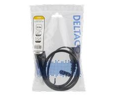 Y-Splitter maitinimo laidas nuo C14 iki C13 + C7, 0,5 DELTACO juodas / DEL-109YA
