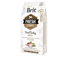 Brit Fresh Dog su kalakutiena ir žirniais Light Fit&amp;Slim 12kg