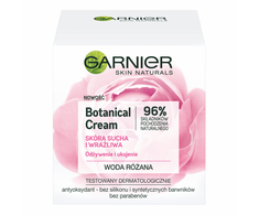 GARNIER Skin Naturals drėkinamasis veido kremas su rožių vandeniu Botanical Rose 50ml