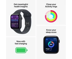 Apple Watch SE 3 GPS 44mm Midnight Aluminium Case with Midnight Sport Band - M/L - MEHQ4ET/A