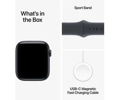 Apple Watch SE 3 GPS 44mm Midnight Aluminium Case with Midnight Sport Band - S/M - MEHN4ET/A
