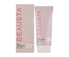 Apsauginis tonuojantis kremas nuo saulės BEAUSTA Mild Sun Cream Pink Tone-Up SPF50+, 50 ml