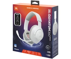 Belaidės ausinės JBL Quantum 360, baltos spalvos