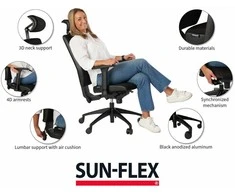 Biuro kėdė SUN-FLEX®OFFICECHAIR HB Onyx Juodas