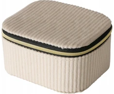 Boltze papuošalų dėžutė, aptraukta velvetu CAJA, 12 x 10 x 6 cm, spalvos: kreminė