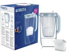 BRITA GLASS JUG (2,5l) vandens filtravimo indas, mėlynos spalvos