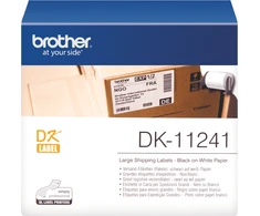Juodų raidžių baltame fone etikečių ritinėlis Brother DK-11241, 102 mm x 152 mm