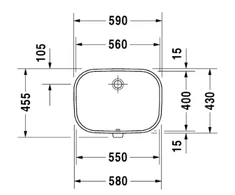 Duravit D-Code praustuvas 59cm (0338560000) (Pažeista pakuotė)