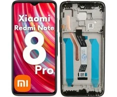 Ekranas su rėmeliu GregooLCD, skirtas Xiaomi Redmi Note 8 Pro, juodos spalvos