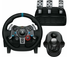 Logitech G29 SE Driving Force žaidimų vairas su pedalais, su „Force Feedback“ technologija + Logitech G Driving Force pavarų perjungimo svirtis, skirta PS5, PS4 ir PC (991-000557)