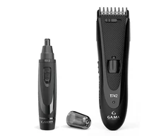 Plaukų kirpimo mašinėlės ir nosies plaukų kirptuvo rinkinys Ga.Ma Black Titanium T744