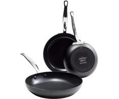 Green Pan Žalias Pan GreenPan Barcelona 3-Piece Frying Pan Set juodas
