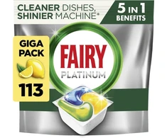 Indaplovių kapsulės Fairy Platinum All in One Lemon, 113 vnt., citrinų kvapo