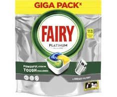 Indaplovių kapsulės Fairy Platinum All in One Lemon, 113 vnt., citrinų kvapo