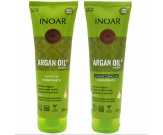 Drėkinantis plaukų priežiūros rinkinys su Argano aliejumi Inoar Argan Duo Kit: šampūnas 250 ml + kondicionierius 250 ml