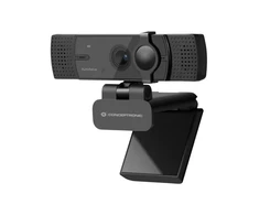 Internetinė kamera Conceptronic AMDIS07B 4K Ultra HD (3840x2160), autofokusas, 2 triukšmą mažinantys mikrofonai, USB-A + USB-C adapteris, privatumo dangtelis, juoda