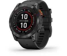 Išmanusis laikrodis Garmin Fenix 7X Pro Solar, Pilkos spalvos korpusas su juodos spalvos silikoniniu dirželiu