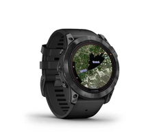 Išmanusis laikrodis Garmin Fenix 7X Pro Solar, Pilkos spalvos korpusas su juodos spalvos silikoniniu dirželiu