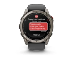 Išmanusis laikrodis Garmin fēnix® 8 Pro – 51 mm, AMOLED Sapphire, titanas su grafito spalvos / juodu silikoniniu dirželiu | 010-03199-11